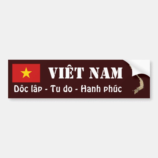 Autocollant De Voiture Drapeau du Vietnam + Sticker de pare-chocs (Devant)
