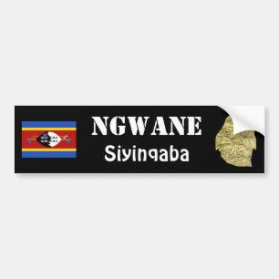 Autocollant De Voiture Drapeau Eswatini + Sticker pour pare-chocs