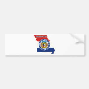 Autocollant De Voiture Drapeau et carte d'état du Missouri