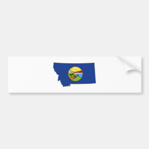 Autocollant De Voiture Drapeau et carte d'état du Montana