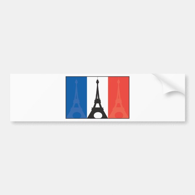 Autocollant De Voiture Drapeau et Tour Eiffel français (Devant)