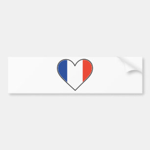 Autocollant De Voiture Drapeau français de coeur