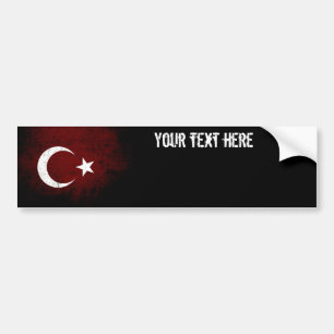 Autocollant De Voiture Drapeau grunge noir de la Turquie