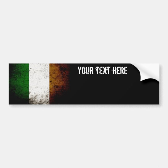 Autocollant De Voiture Drapeau grunge noir de l'Irlande (Devant)