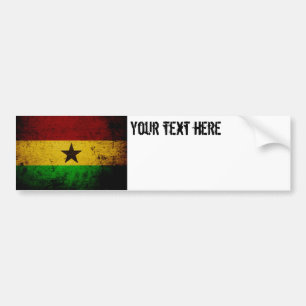 Autocollant De Voiture Drapeau grunge noir du Ghana