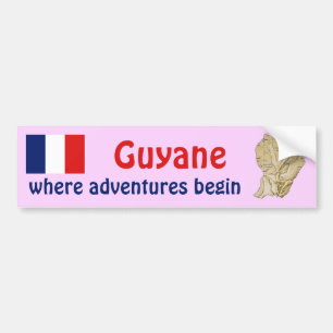 Autocollant De Voiture Drapeau Guyane et sélecteur de pare-chocs