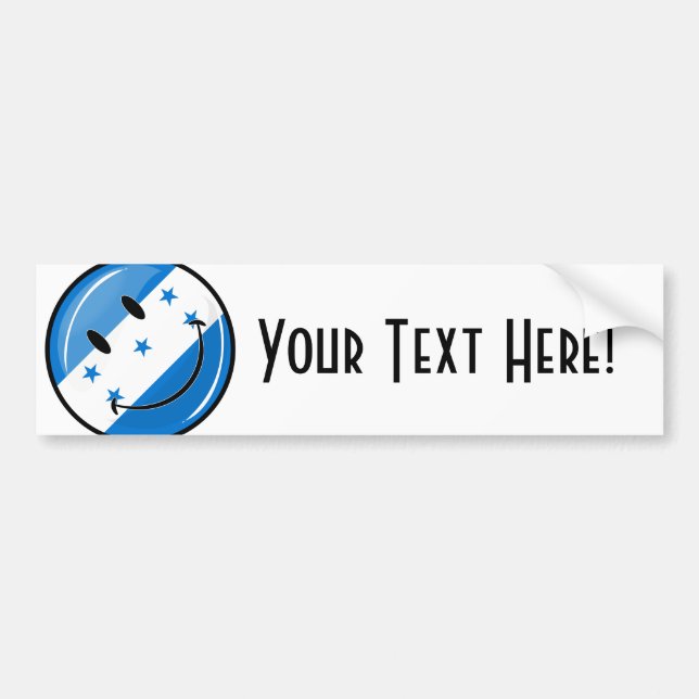 Autocollant De Voiture Drapeau hondurien de sourire de rond brillant (Devant)