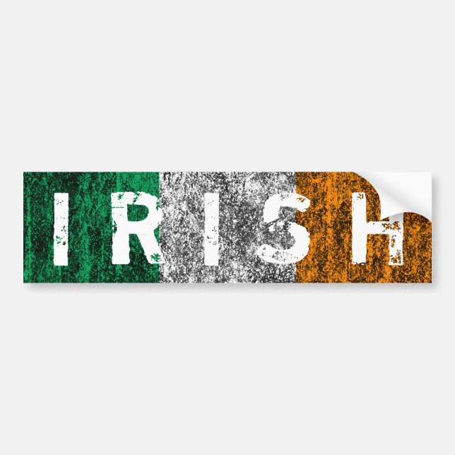 Autocollant De Voiture drapeau irlandais (Devant)