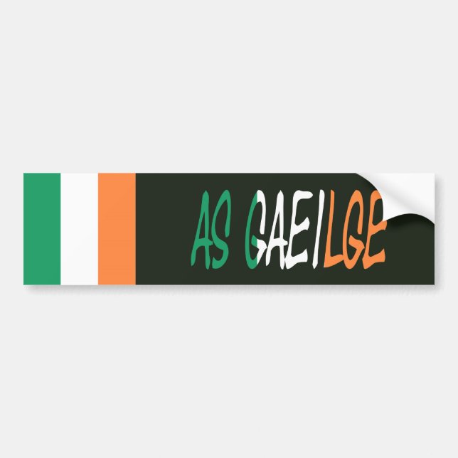 Autocollant De Voiture Drapeau irlandais Gaeilge bsct (Devant)