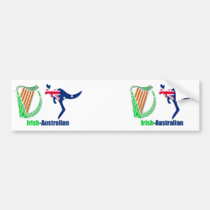 Autocollant De Voiture Drapeau irlandais Harp-Australie Bumper-Sticker