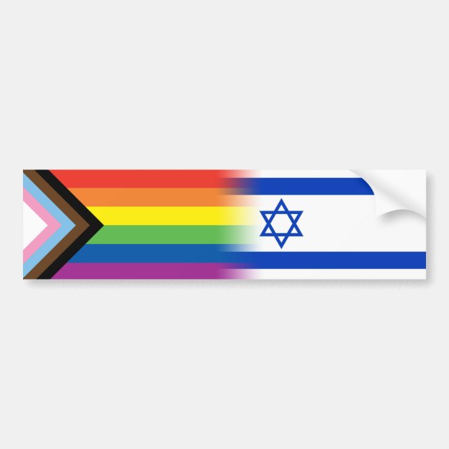 Autocollant De Voiture Drapeau israélien de la Fierté du progrès LGBTQ (Devant)