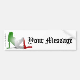 Autocollant De Voiture Drapeau italien de silhouette de fille