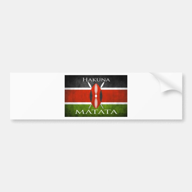 Autocollant De Voiture Drapeau kenyan Hakuna Matata (Devant)
