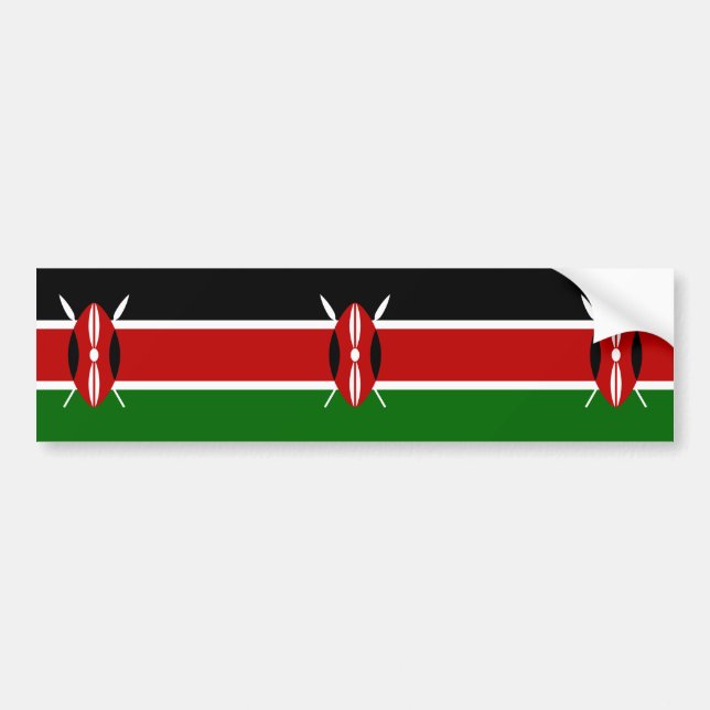 Autocollant De Voiture Drapeau kényan (Kenya) (Devant)