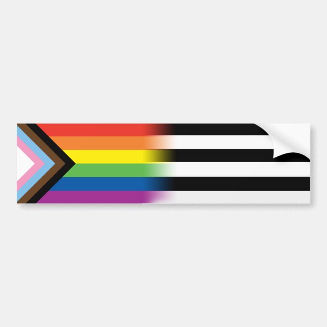 Autocollant De Voiture Drapeau LGBTQ de la Fierté de Progrès Inclusive (Devant)