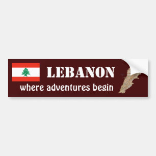 Autocollant De Voiture Drapeau libanais + Sticker de pare-chocs