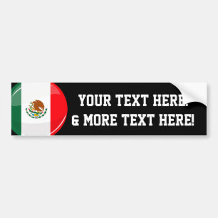 Autocollant De Voiture Drapeau mexicain rond brillant
