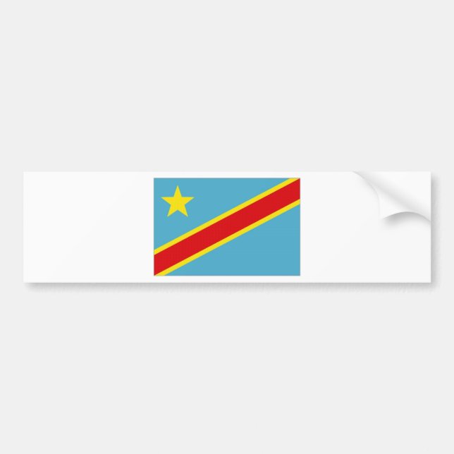 Autocollant De Voiture Drapeau national du Congo Kinshasa (Devant)