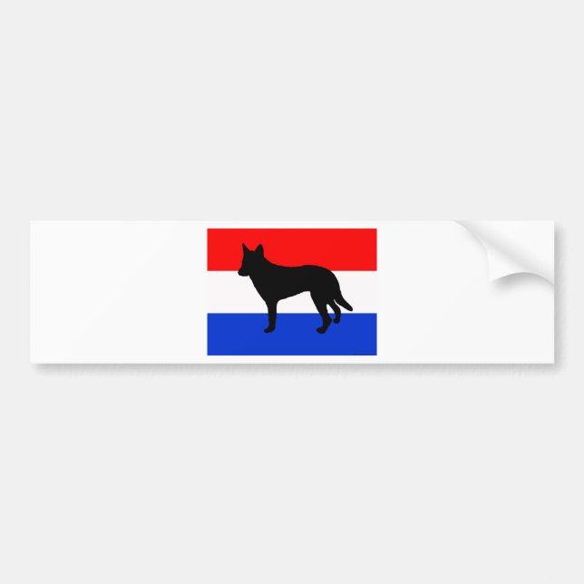 Autocollant De Voiture drapeau néerlandais de silhouette de berger (Devant)