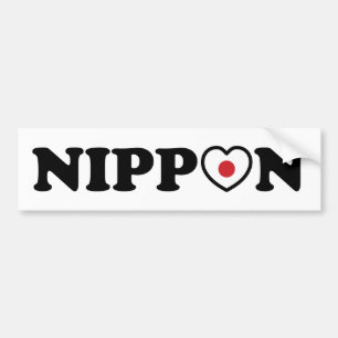 Autocollant De Voiture Drapeau Nippon Love Heart