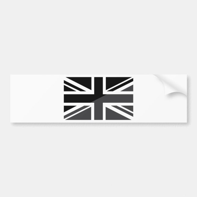 Autocollant De Voiture Drapeau noir et gris d'Union Jack les Anglais (Devant)