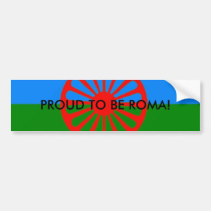 Autocollant De Voiture Drapeau Romani, FIER D'ÊTRE ROMA !
