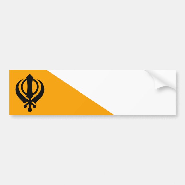 Autocollant De Voiture Drapeau saint sikh Sikhisme Nishan Sahib du (Devant)