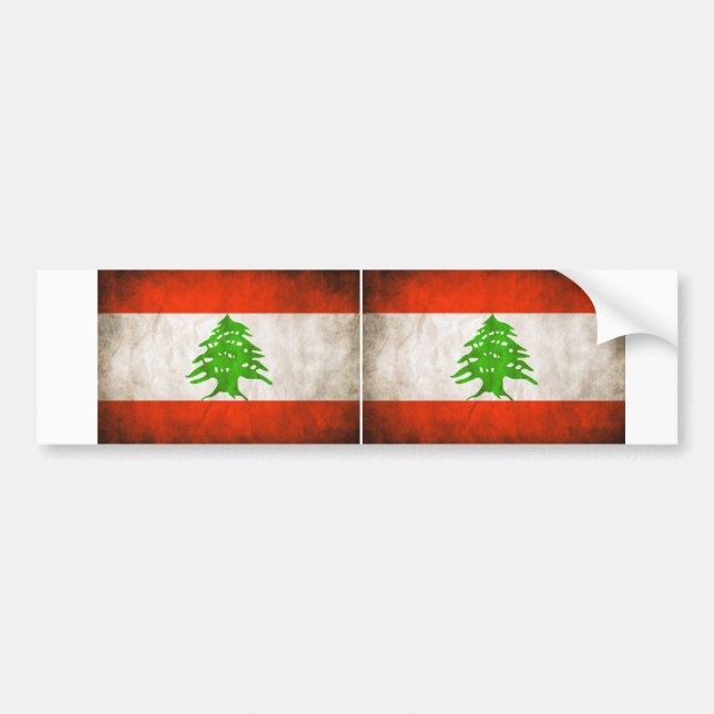Autocollant De Voiture Drapeau sale de DEUX Liban (Devant)