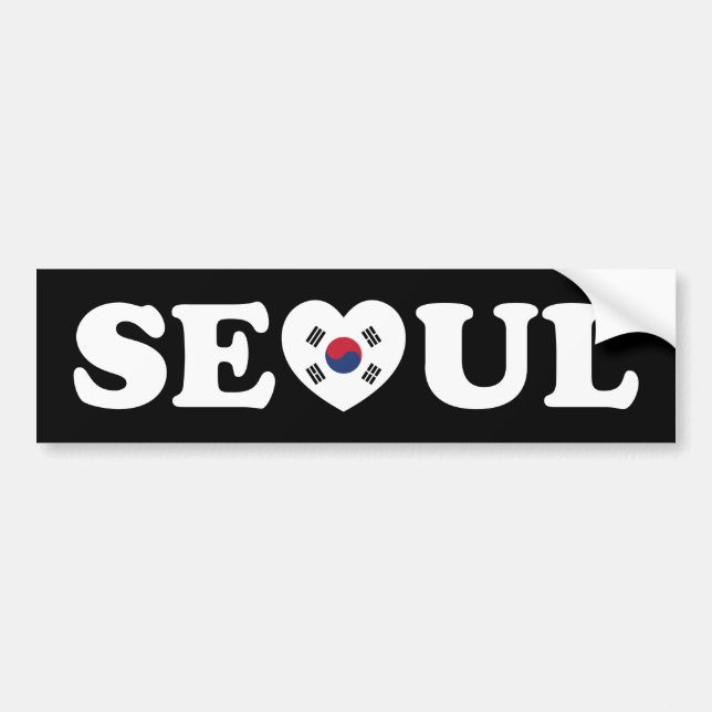Autocollant De Voiture Drapeau Seoul Love Heart Taegeukgi (Devant)
