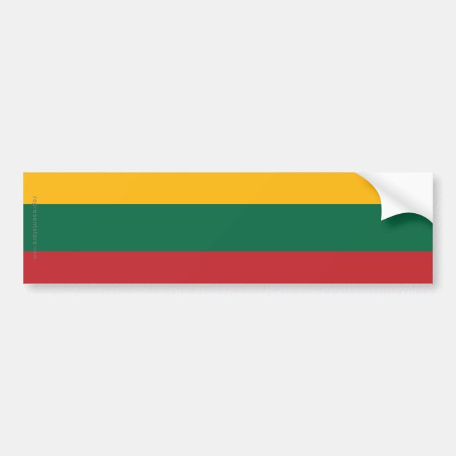 Autocollant De Voiture Drapeau simple de la Lithuanie (Devant)