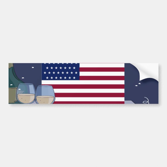 Autocollant De Voiture Drapeau USA_ (Devant)