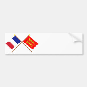 Autocollant De Voiture Drapeaux croisés de la France et de