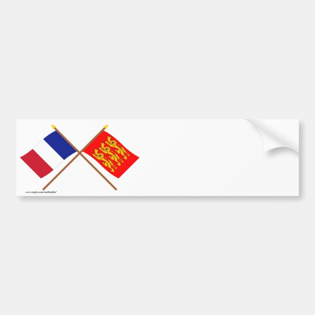 Autocollant De Voiture Drapeaux croisés de la France et de (Devant)