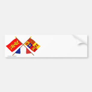 Autocollant De Voiture Drapeaux croisés de l'Aquitaine et de
