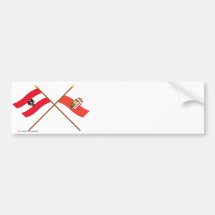 Autocollant De Voiture Drapeaux croisés de l'Autriche et de
