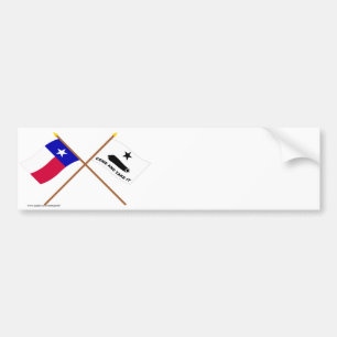 Autocollant De Voiture Drapeaux croisés du Texas et de Gonzales