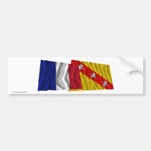 Autocollant De Voiture Drapeaux de ondulation de la France et de la