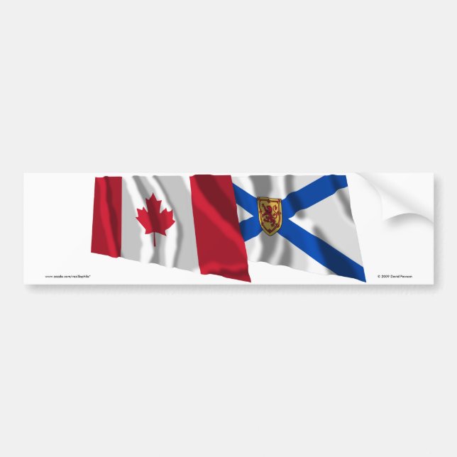 Autocollant De Voiture Drapeaux de ondulation du Canada et de la (Devant)