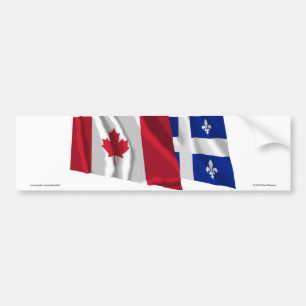 Autocollant De Voiture Drapeaux de ondulation du Canada et du Québec