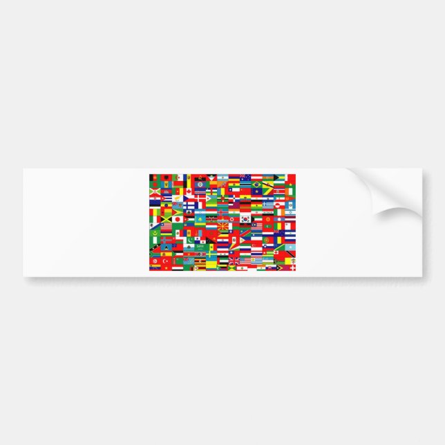 AUTOCOLLANT DE VOITURE DRAPEAUX DU MONDE (Devant)