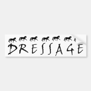 Autocollant De Voiture Dressage (texte et chevaux)