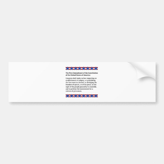 Autocollant De Voiture Droits de premier amendement (Devant)