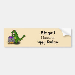 Autocollant De Voiture Drôle alligator vert cuisine dessin animé
