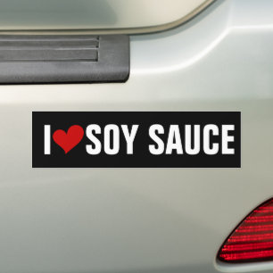 Autocollant De Voiture Drôle, J'AIME LA SAUCE SOY