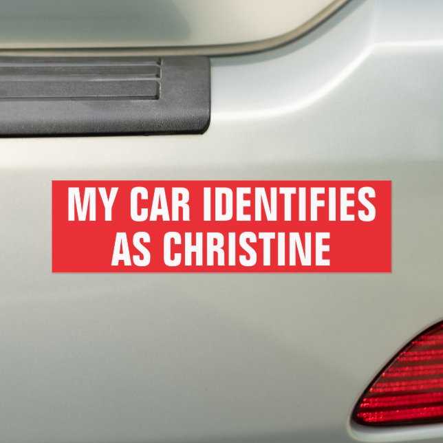Autocollant De Voiture Drôle "Ma voiture s'identifie comme Christine" (En voiture)