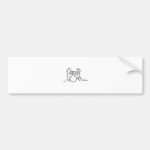 Autocollant De Voiture Drummer Music Design Drums One-Line