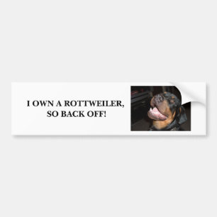 AUTOCOLLANT DE VOITURE DSCF0313, I POSSÈDENT UN ROTTWEILER, AINSI DÉGAGEZ