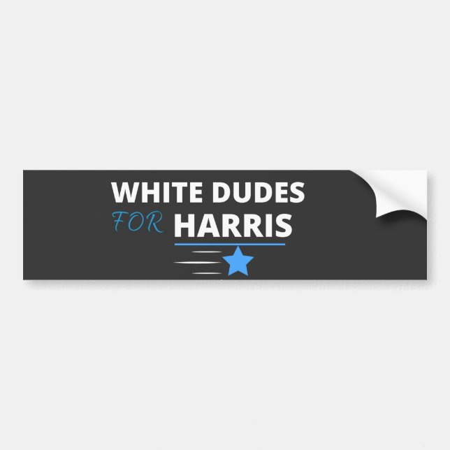 AUTOCOLLANT DE VOITURE DUDES BLANCS POUR KAMALA HARRIS (Devant)