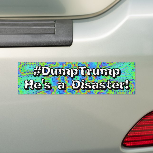 Autocollant De Voiture #DumpTrump Il est un désastre !  (En voiture)
