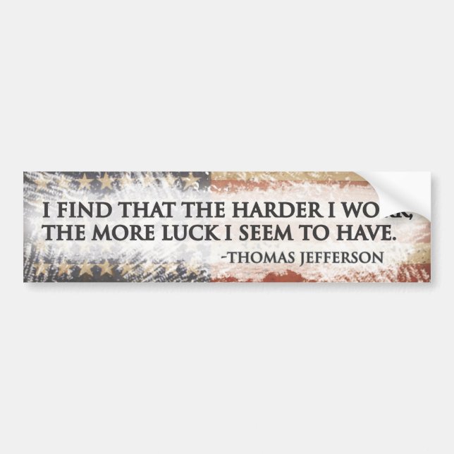 Autocollant De Voiture Dur labeur = chance (Devant)